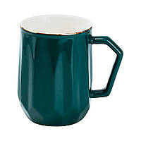 GHJ Чашка керамическая для чая и кофе 400 мл кружка универсальная Зеленая