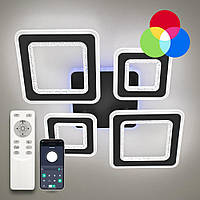 Светильник LED потолочный LUMINARIA OVAL DOUBLE RGB 104+20W 5S 500/72 BLACK 220V IP20 люстра с пультом ДУ