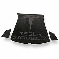 Автоковрик ворсовый в багажник TESLA Model Y  текстильний килим для автомобіля