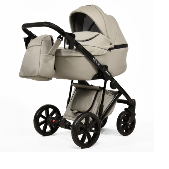 Дитяча коляска 2 в 1 Donatan Sonata 5 сіра шкіра, фото 1