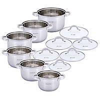 Комплект сборных кастрюль для индукционной плиты из стали 18/10 , посуда для кухни с многослойным дном