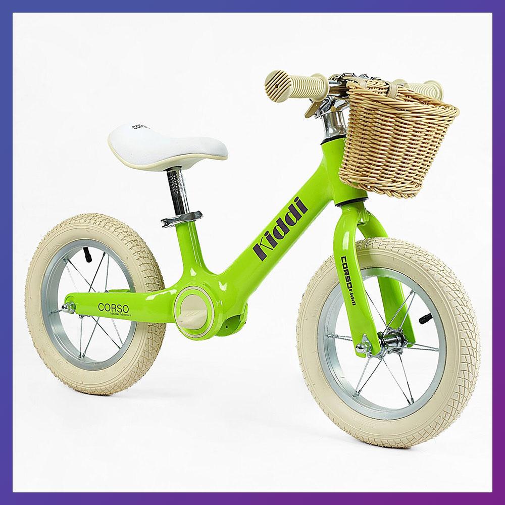 Дитячий біговел велобіг на магнієвій рамі 12 дюймів Corso KIDDI ML-12328 Салатовий, фото 1