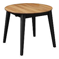 Стол кухонный Женова обеденный столик круглый на кухню небольшой раскладной деревянный современный для кухни Рустік/Чорний