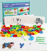 Учебный набор Монтессори Treehole 3в1 Игры со словами Spelling game и цифры с карточками пиши-стирай