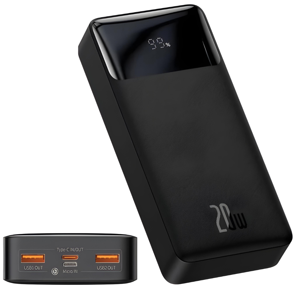 Потужний повербанк Power Bank портативний зарядний пристрій Baseus 20000mAh 20W 3A зовнішній акумулятор