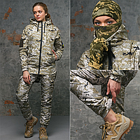 Одежда для охоты и рыбалки Костюм Terra Hot светлый пиксель / Бафф и перчатки хаки в подарок M