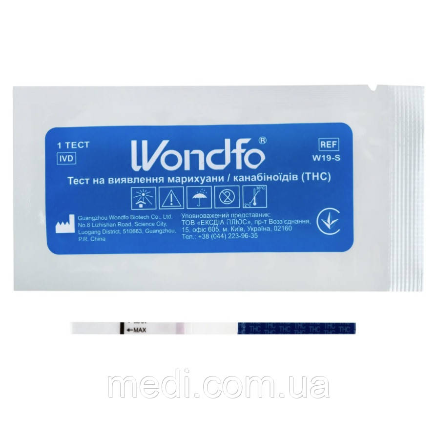 Тест на марихуану / каннабіноїди THC, WONDFO W19-S 1 од.