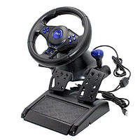 Кермо ігрове PS3/PS2/PC USB Vibration Steering Wheel з педалями, універсальний ігровий геймпад BIN