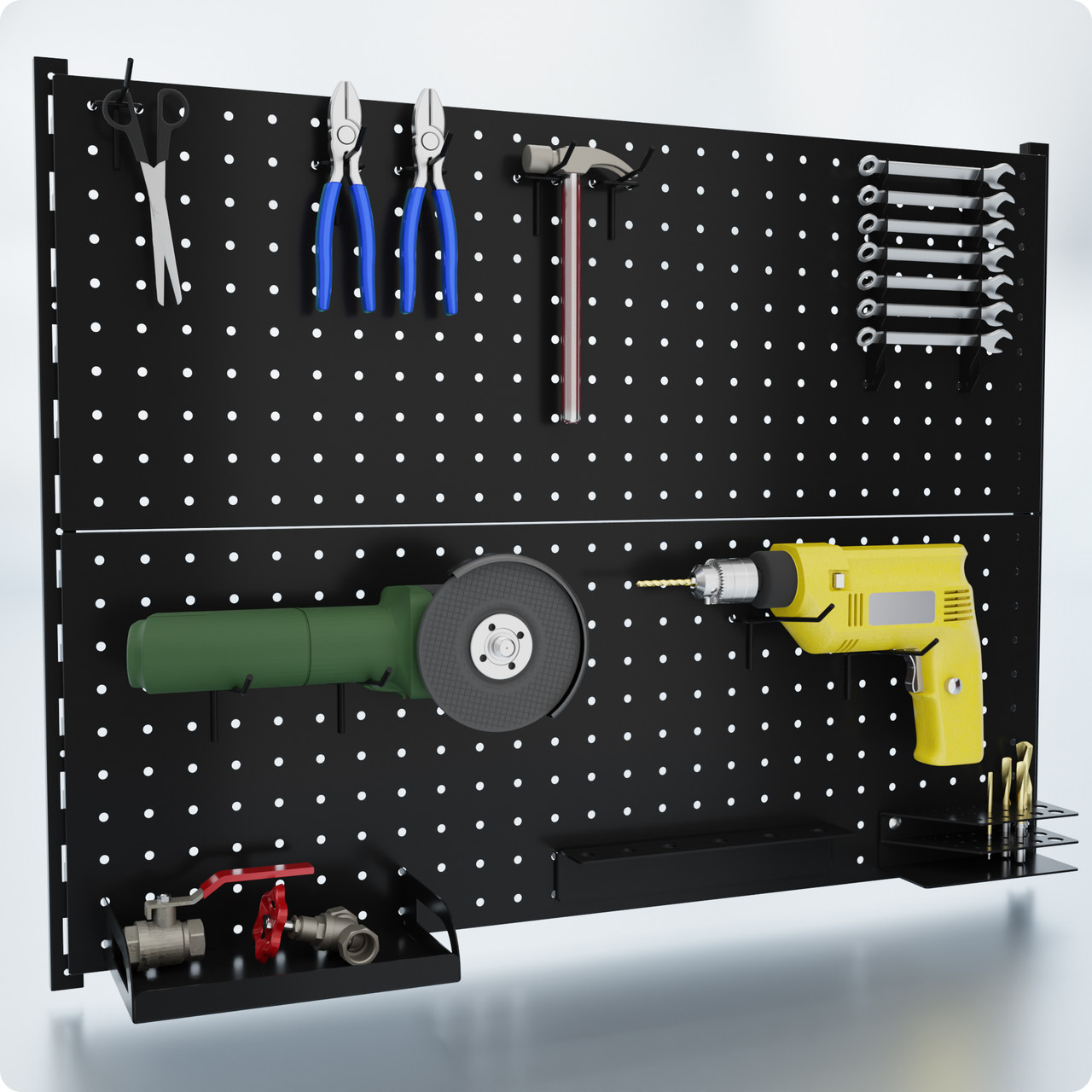 Перфо-панель SHED для інструментів. Перфопанель для гаража. Настінна перфорована дошка для інструментів., фото 1