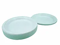 Тарелка одноразовая пластиковая 220 mm белая (50 шт) для вторых блюд плотная мелкая