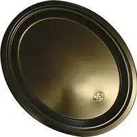 Одноразовая овальная пластиковая тарелка 310 mm Черная (50 шт) для вторых блюд плотная мелкая