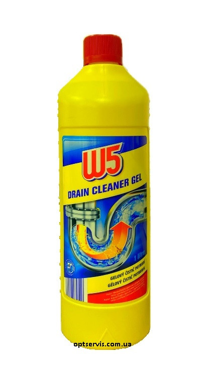 Засіб для прочистки канализаційних труб W5 Drain Cleaner Gel 1 л, фото 1