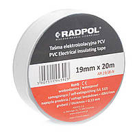 Изоляционная лента Radpol 0,13ммх19мм/20м белая (AR 19/20-B) морозостойкая