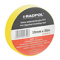 Изоляционная лента Radpol 0,13ммх19мм / 20м желтая (AR 19/20-Z) морозостойкая