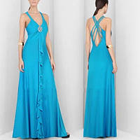 Элегантное голубое платье длинное в пол. EroMax -
