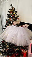 Детская юбка-пачка из фатина в 6 слоев пышная белого цвета для девочки р.104-146