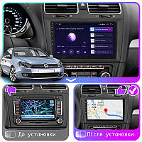 Штатна магнітола Lesko для Volkswagen Golf VI 2008-2012 екран 9" 4/64Gb CarPlay 4G Wi-Fi GPS Prime pl