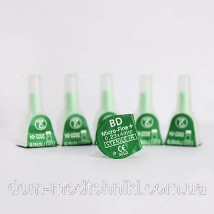 Голки інсулінові для шприц-ручок "МікроФайн Плюс / Micro-Fine Plus" 4 мм, 25 штук, фото 4