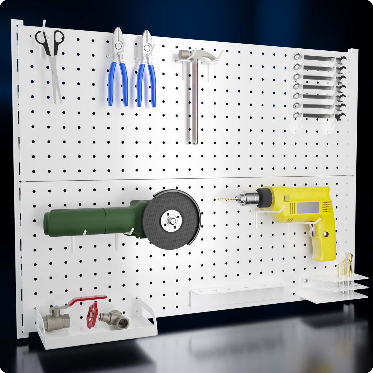 Перфо-панель SHED для інструментів. Перфопанель для гаража. Настінна перфорована дошка для інструментів., фото 1