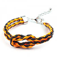 Двухцветный браслет на металлической застежке, черно-оранжевый. EroMax -