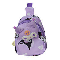 Детская сумка TD-34 Kuromi с аниме через плечо на одно отделение с ремешком Purple pl