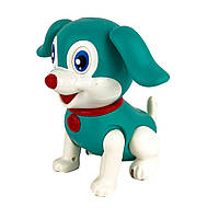 Интерактивная игрушка Собака со звуковыми эффектами 16 см бирюзовая с белым