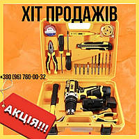 Ударный шуруповерт аккумуляторный DeWalt DCD680 12v с малым набором инструментов КИТ 7