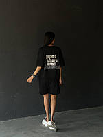 Женский спортивный,прогулочный оверсайз костюм 2-ка(удлиненная футболка+шорты на резинке),принт GTA 42-46