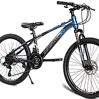 Спортивный горный велосипед 24 дюйма Unicorn Bullet для подростков колеса 24 синий Топ