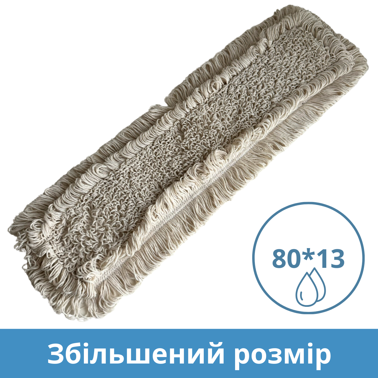 Мопи для вологого прибирання Моп 80см х 13см Змінні ганчірки для швабри Насадка моп бавовна Мопи для прибирання Плоскі мопи