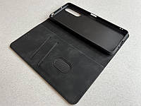 Sony Xperia 5 Mark II защитный чехол-книжка черный, из матовой искусственной кожи со слотами для карт