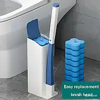 Настенное устройство для чистки унитаза с сменными насадками Toilet cleaner set XL-852, туалетный ершик qwr