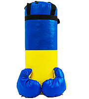 \ Набор боксерский Украина перчатки груша 50 х 18 см желтый с голубым