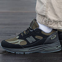 Кросівки чоловічі і жіночі New Balance 991v2 x Stone Island Black Khaki / Нью Беланс 991 в2 чорні хакі