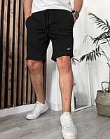 Стильные мужские шорты черные летние спортивные, молодежные повседневные шорты двунитка-петля