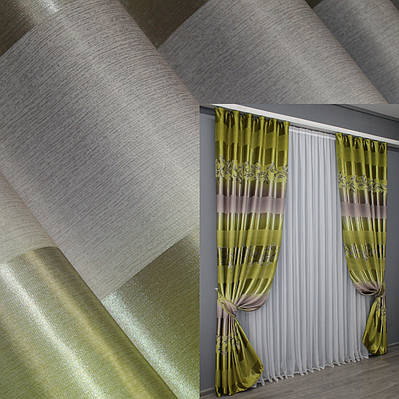 Фотоштори (2шт. 1,5х2,7м.) двосторонні. Колір оливковий. Код 1384ш 33-0257