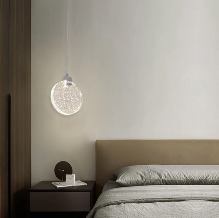 ПІДВІСНИЙ ДИЗАЙНЕРСЬКИЙ СВІТИЛЬНИК З ПРОЗОРИМ СКЛЯНИМ КОРПУСОМ У ХРОМІ AA 226-160 CH, фото 1