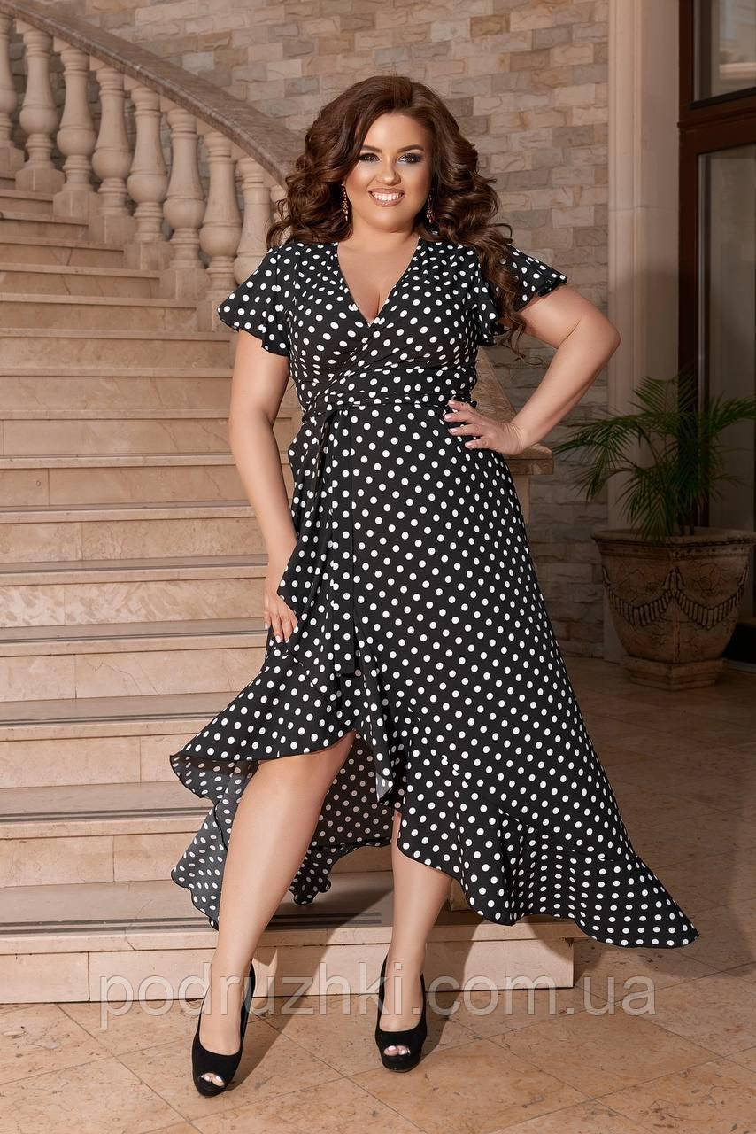 Жіноча літня сукня на запах Тканина софт Розміри 50-52, 54-56, 58-60, фото 1