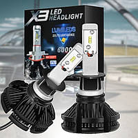 Светодиодные автолампы в фары X3 H1 Автомобильные LED лампы 2 шт в комплекте
