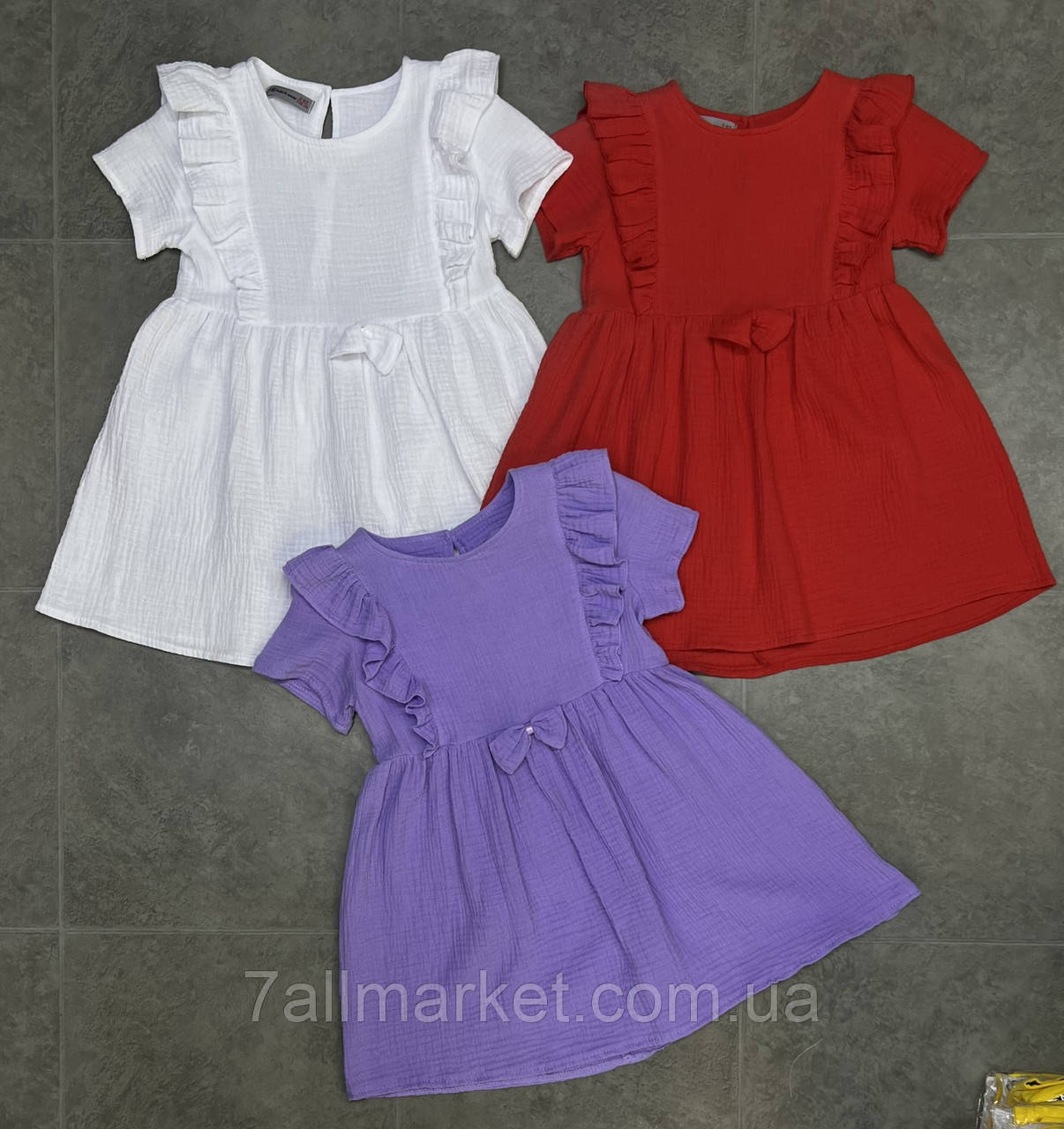 Плаття дитяче муслінове з рюшами на дівчинку 104-116 см (3кв) "FILI KIDS" недорого від прямого постачальника