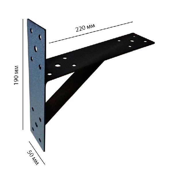 Металлическая консоль для полок Настенное крепление Кронштейн усиленный под полку 19х22см - фото 2 - id-p2199417571