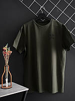Мужская футболка Adidas хлопковая хаки / футболка Адидас белого зеленого цвета