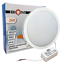 Світильник світлодіодний врізний Biom CB-R24W-5 24Вт 5000К круглий настінно-стельовий