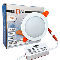 Світильник світлодіодний врізний Biom CB-R9W-5 9Вт 5000К круглий настінно-стельовий