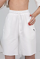 Женские шорты бермуды удлиненные, белые (XS-XL)