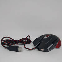 Игровая проводная мышь USB JEDEL GM740 с подсветкой 3200dpi мышка Чёрная с красным mr