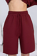 Женские шорты бермуды удлиненные, бордовые (XS-XL)