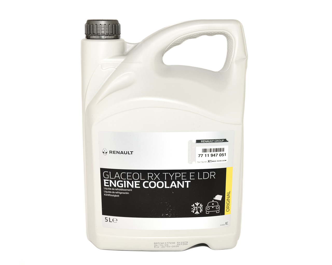 Антифриз RENAULT (5L, -21C) синій Glaceol RX Type E (Не для B4D та B4A) - Renault (Оригінал) - 7711947051