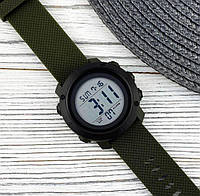 Мужские часы тактические с подсветкой Skmei 1426AGBK Army Green-Black ABS Ring наручные часы противоударные mr