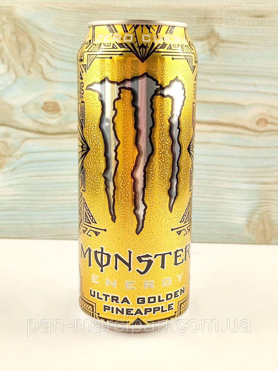 Газований енергетичний напій без цукру Monster Energy Ultra Golden Pineapple 500 мл Велика Британія, фото 1